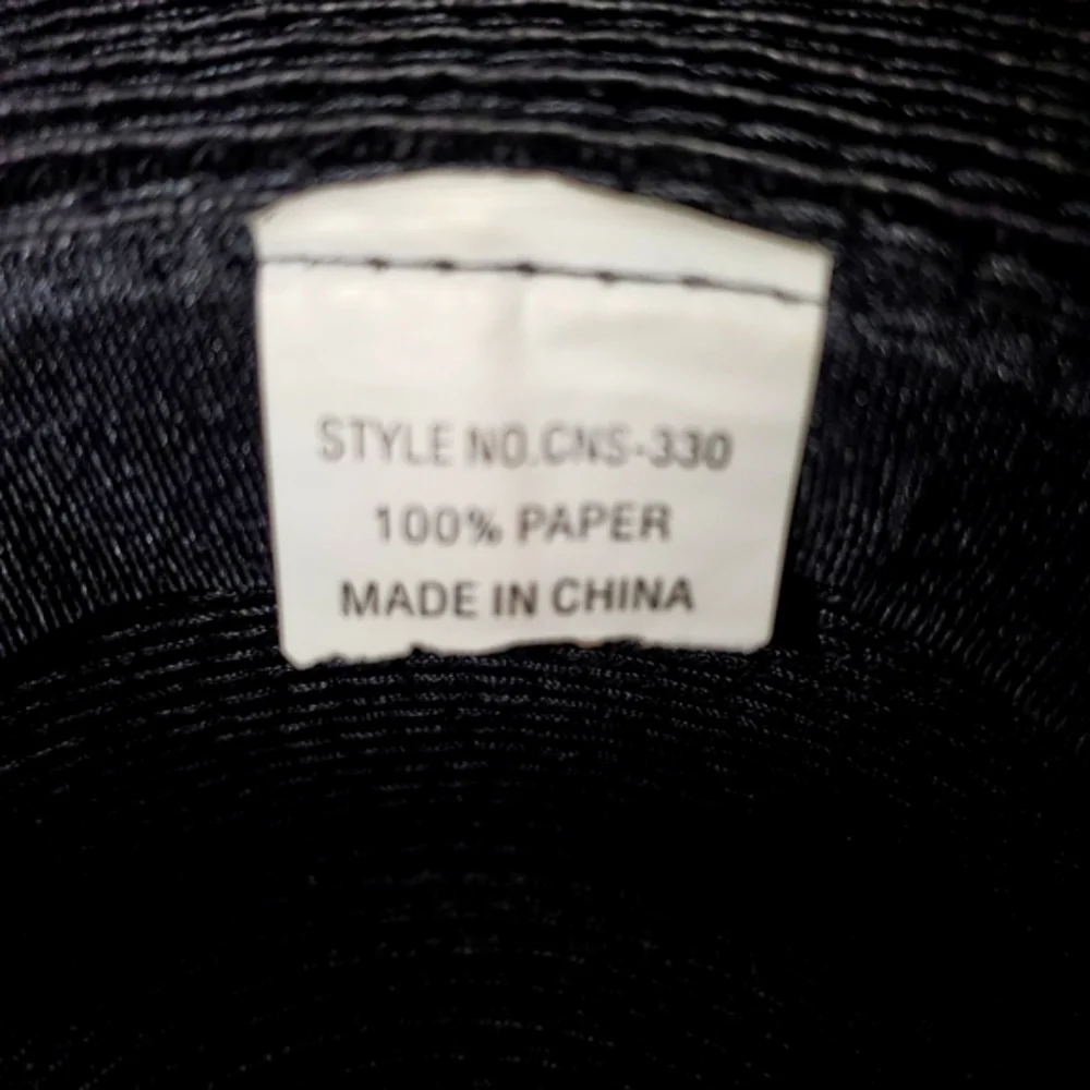 Floppy Black Sumner hat with white slim wide  brim. LIGHTWEIGHT